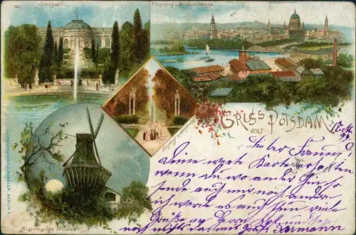 Ansichtskarte Potsdam Litho AK: Stadt, Sanssouci 1899