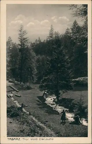 Ansichtskarte Tabarz/Thüringer Wald Personen an der Laucha 1931