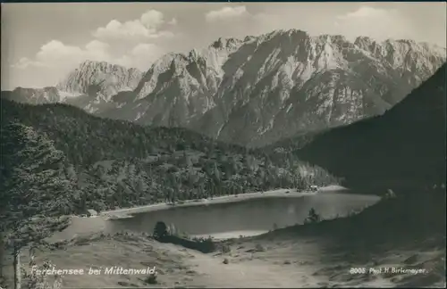 Ansichtskarte Mittenwald Ferchensee Panorama, Vogelschau-Perspektive 1930