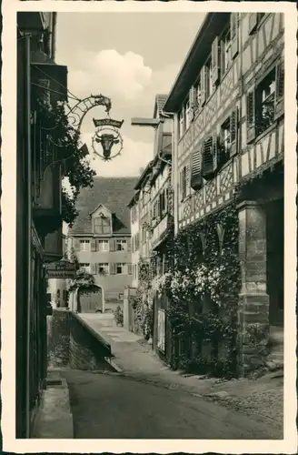 Ansichtskarte Meersburg Steigstrasse mit Geschäft Friedrich Braun 1940