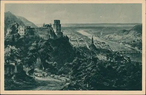 Heidelberg Heidelberger Schloss nach einem Original von Willmann 1920