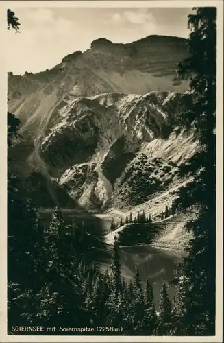 Mittenwald Karwendelgebirge Bayern Soiernsee mit Soiernspitze 1920