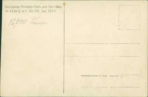 Leipzig 16000 Turner auf dem Destplatz Häuser Arbeiterturnfest 1922