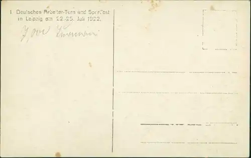 Ansichtskarte Leipzig Arbeiter- Turnfest Stadion 7000 Turner 1922