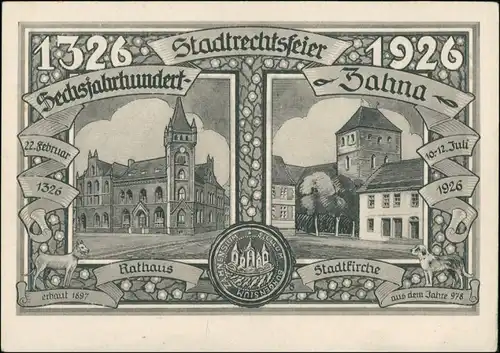 Ansichtskarte Zahna-Elster Jubiläumskarte 600 Jahre Künstlerkarte 1926