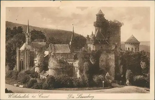 Bad Wilhelmshöhe-Kassel Cassel Löwenburg, Burg, Castle, Gebäude-Ansicht 1914