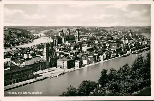 Ansichtskarte Passau Panorama-Ansicht der Dreiflüssestadt 1940