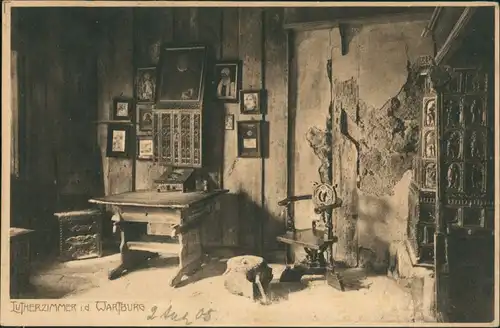 Ansichtskarte Eisenach Wartburg Lutherzimmer, Luther Room, Castle 1905