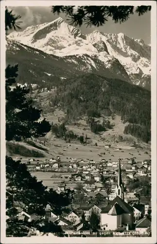 Garmisch-Partenkirchen Umland-Ansicht, Blick zu den Alpen, Alpspitze 1930