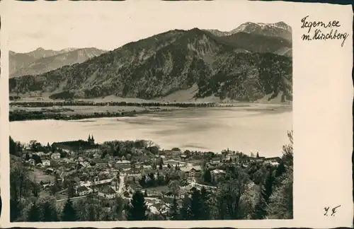 Tegernsee (Stadt) Panorama-Ansicht, See Blick zum Hirschberg 1930