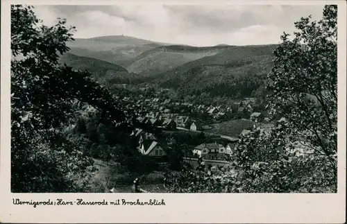 Wernigerode Gesamtansicht des Ortes aus der Vogelschau-Perspektive 1930