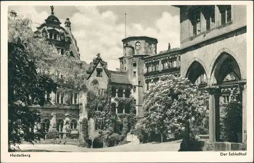 Heidelberg Heidelberger Schloss, Schloßhof, Castle View Postcard 1940