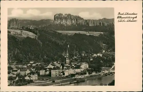 Ansichtskarte Bad Schandau Umland-Ansicht Elbsandsteingebirge, Elbe 1930
