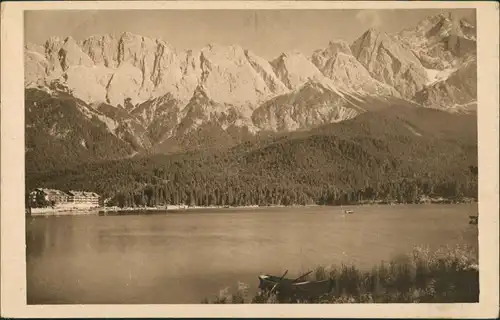 Garmisch-Partenkirchen Eibsee mit Zugspitze, Riffelwan Waxenstein (Berge) 1920