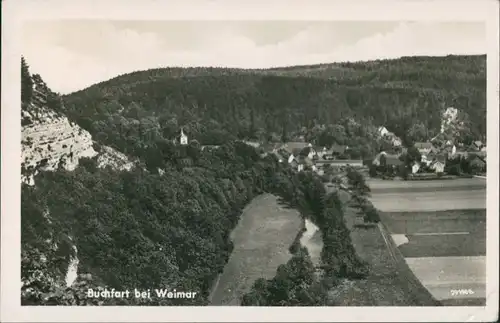 Weimar Umland-Ansicht Buchfart bei Weimar, Landpoststempel Vollersroda 1952