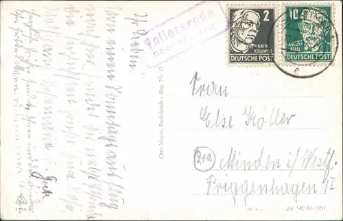 Weimar Umland-Ansicht Buchfart bei Weimar, Landpoststempel Vollersroda 1952