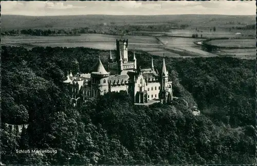 Pattensen Schloss Marienburg aus der Vogelschau-Perspektive 1957