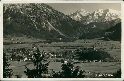 Ansichtskarte Ruhpolding Panorama-Ansicht vom Ort mit Alpen Blick 1932