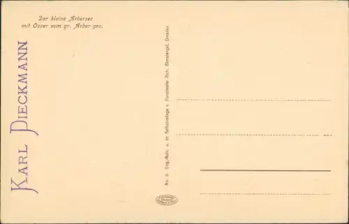 Bayerisch Eisenstein Der kleine Arbersee mit Osser, Blick Gr. Arber 1920