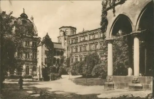 Ansichtskarte Heidelberg Heidelberger Schloss, Schlosshof, Castle 1910