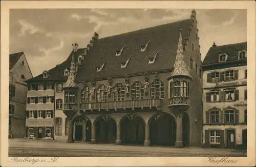 Ansichtskarte Freiburg im Breisgau Kaufhaus Strassen Partie 1926