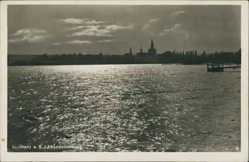 Ansichtskarte Konstanz Abendstimmung am Bodensee 1930