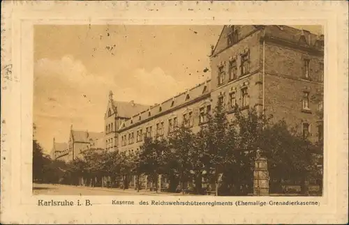 Karlsruhe Kaserne des Reichswehrschützenregiments gel Feldpost 1912