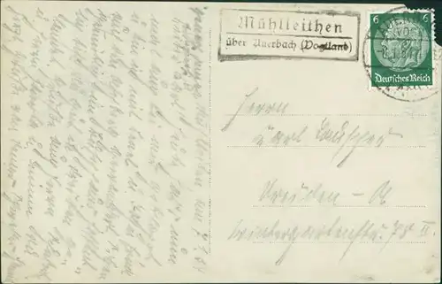 Ansichtskarte Klingenthal Aschberg Winterparte Landpoststempel 1931