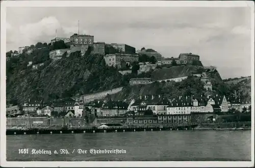 Ansichtskarte Koblenz Festung Ehrenbreitstein vom Rhein aus gesehen 1932