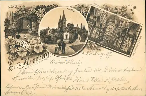 Ansichtskarte Arenberg-Koblenz Litho AK: Kirche, Innenansichten 1897