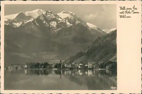 Ansichtskarte Zell am See Panorama-Blick zu den verschneiten Alpen 1941