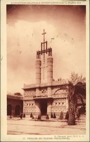 CPA Paris EXPO Pavillon des Missions Protestantes 1937