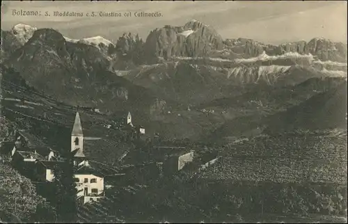 Cartoline Bozen Bolzano S. Maddalena e. S. Giustina col Catinaccio 1926