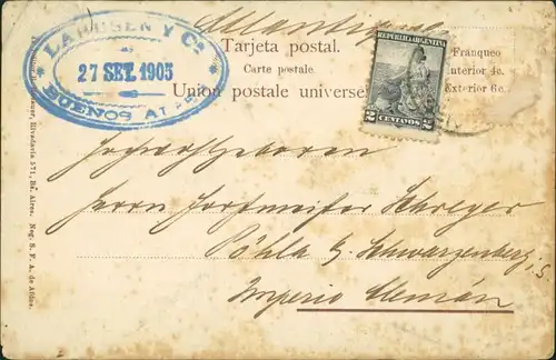 Postcard Buenos Aires Stadt, Hafen - Dampfer 1905