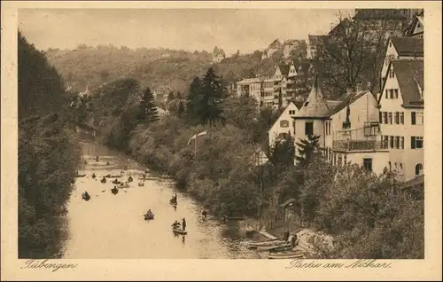 Ansichtskarte Tübingen Neckarpartie - Ruderboote 1928