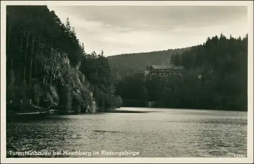 Postcard Boberröhrsdorf Siedlęcin Turmsteinbaude , Stausee 1934