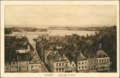 CPA Calais Straßenblick - Hafen 1926