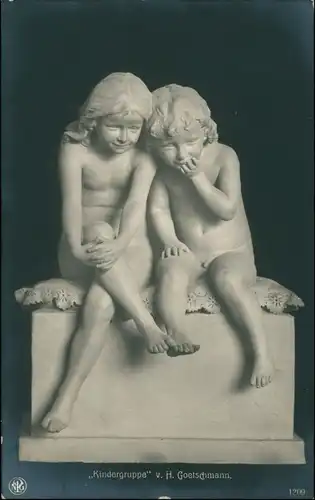 Ansichtskarte  Statue - Marmor, Kindergruppe 1914