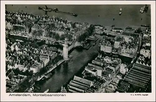 Postkaart Amsterdam Amsterdam Luftbild Aero - Montelbaanstoren 1934