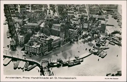 Postkaart Amsterdam Amsterdam Luftbild Nicolaaskerk 1934