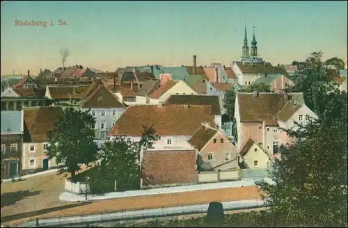 Ansichtskarte Radeberg Blick über die Dächer der Stadt 1923