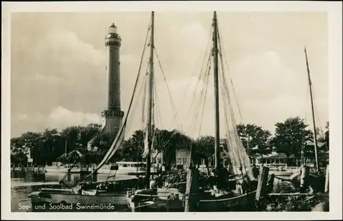 Osternothafen (Ostswine)-Swinemünde Warszów Świnoujście Leuchtturm - Segelboote 1932