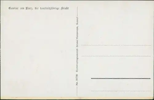 Ansichtskarte Goslar Jägerdenkmal 1935