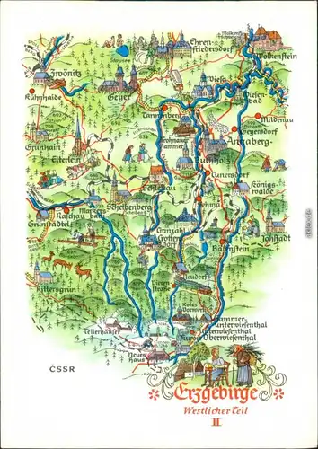 Ansichtskarte Scheibenberg (Erzgebirge) Erzgebierge Westlicher Teil II 1976