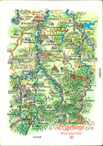 Ansichtskarte A.Hoppe: Erzgebirge Westlicher Teil III 1976