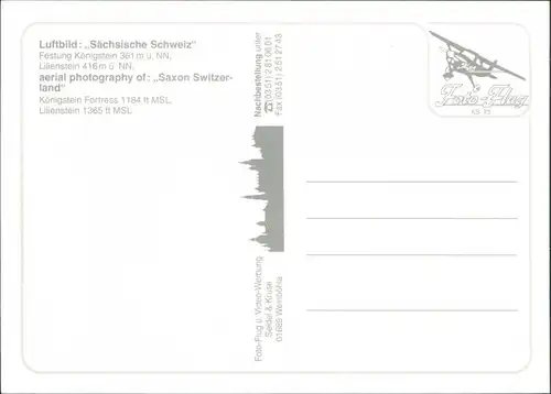 Königstein (Sächsische Schweiz) Luftbild - Festung Königstein 2000