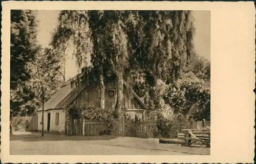 Ansichtskarte  Künstlerkarte, kleines Wohnhaus, Ort unbekannt 1920