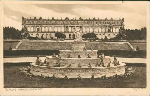 Chiemsee Herrenchiemsee / Herreninsel mit Schloss, Park, Brunnen 1920