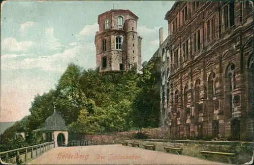 Heidelberg Heidelberger Schloss, Schlossaltan, color Postkarte 1906