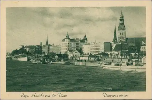 Postcard Riga Rīga Ри́га Ansicht von der Düna 1930